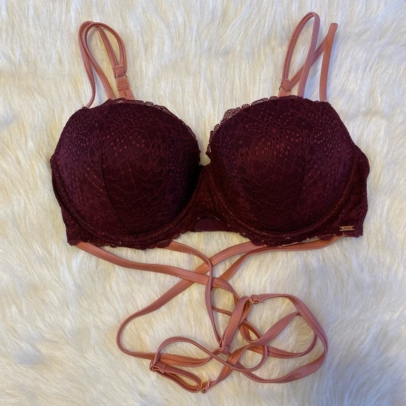 PINK Victoria’s Secret Bra Womens Size 36DD Date Push Up Wrap Around Underwire - Picture 1 of 9